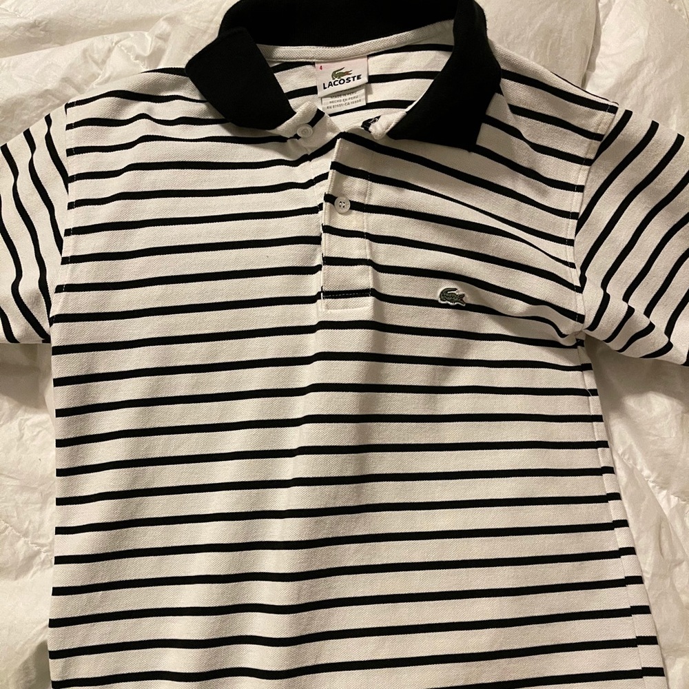 Men’s M Lacoste polo sz 4 navy/white